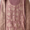 dusty rose banarasi silk embroidered unstitched suit set