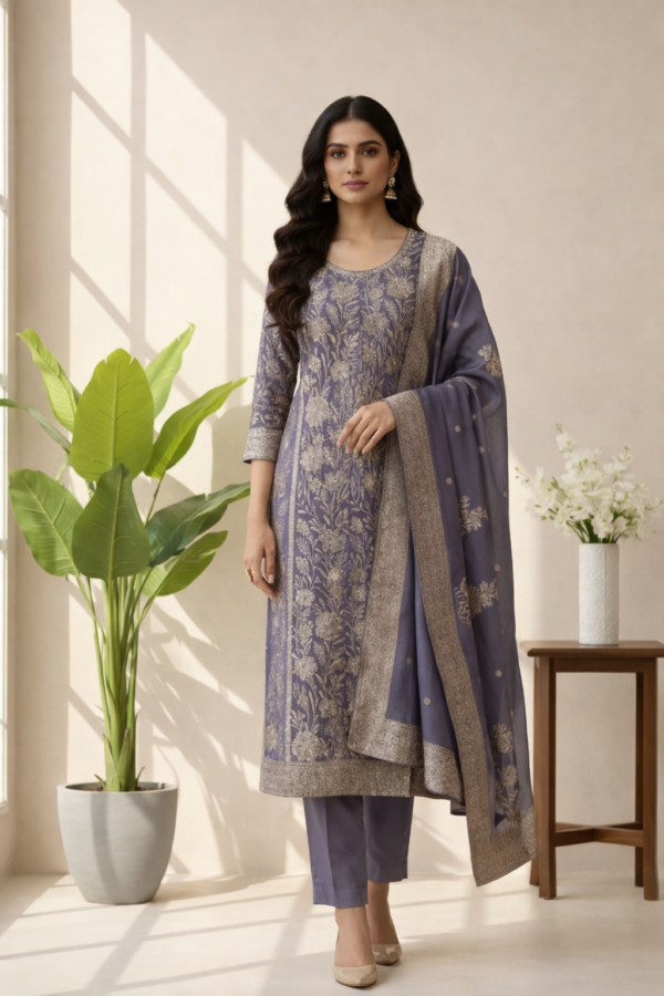 mauve Banarasi Silk
