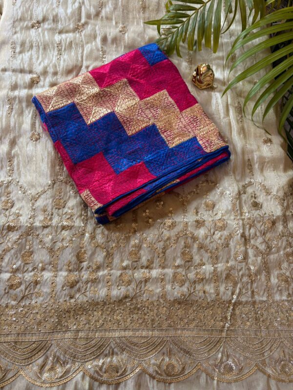 banarasi tissue kurta set with phulkari dupatta