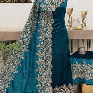 teal green velvet suit