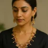 elegant jadau necklace with pearl drops