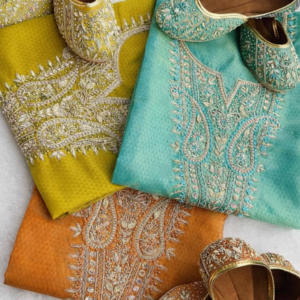 Pure tissue shimmer designer suit