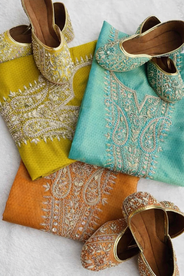 Pure tissue shimmer designer suit