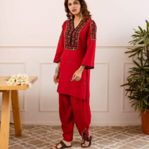 Rayon Co-Ord Set for Women with Embroidery