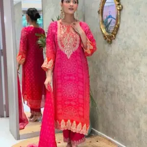 Rani Pink Kitkat Silk Festive Royale Set