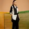 Black blazer style co ord set for women in flex cotton
