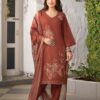cotton embroidered unstitched suit with dupatta