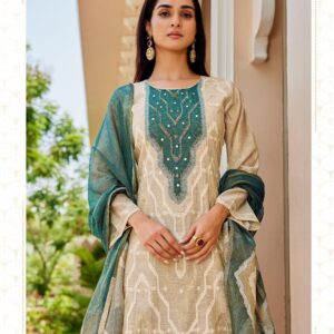 green cotton kurti set with dupatta2