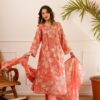 blush pink cotton kurti set with dupatta