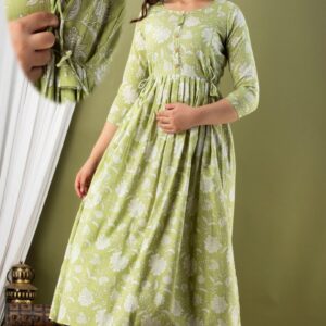 green floral maternity feeding gown front nursing access