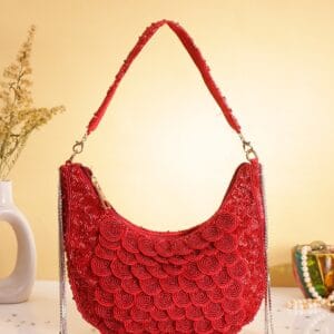 Moon clutch bag red