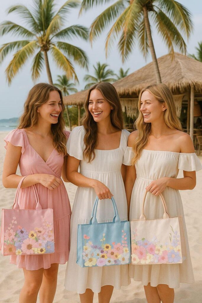 Floral Appliqué Tote Bag