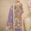 pure lawn cotton digital print (4) Purple Pure Lawn Cotton Digital Print Suit Set with Embroidery for Women