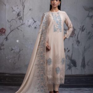 Gulnaar Mul Chanderi Embroidered Suit Set