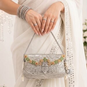 Noor Mahal Brass Bag – Silver Edition