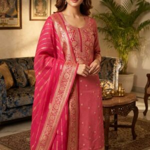 Pure Banarasi Handwoven Unstitched Suit