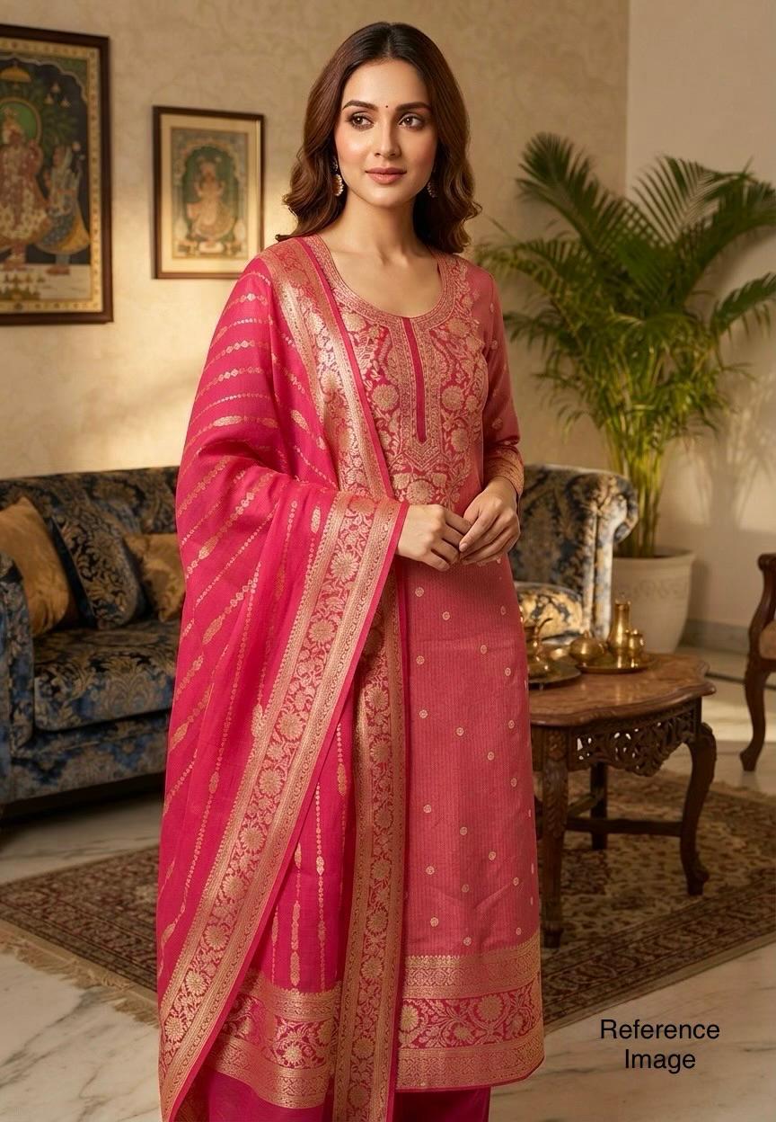 Pure Banarasi Handwoven Unstitched Suit